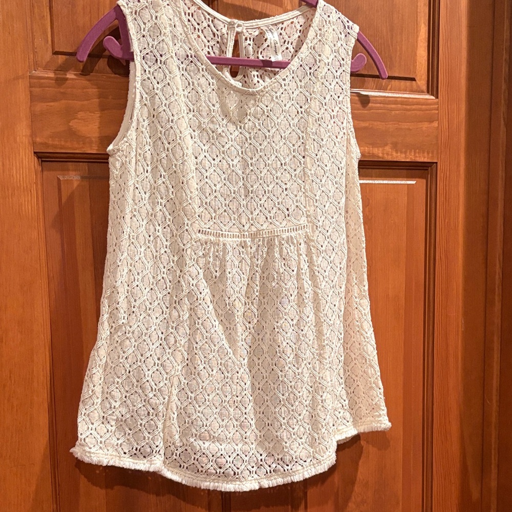 Perceptions Ivory Lace Tank Top